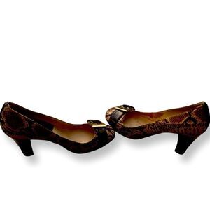 Michael Kors- Reptile Brown Snake Skin Heels
